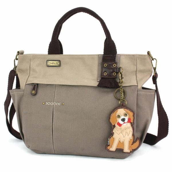 Totes & Satchels |  Multi Pocket Tote – Golden Retriever Totes & Satchels Dark Gray