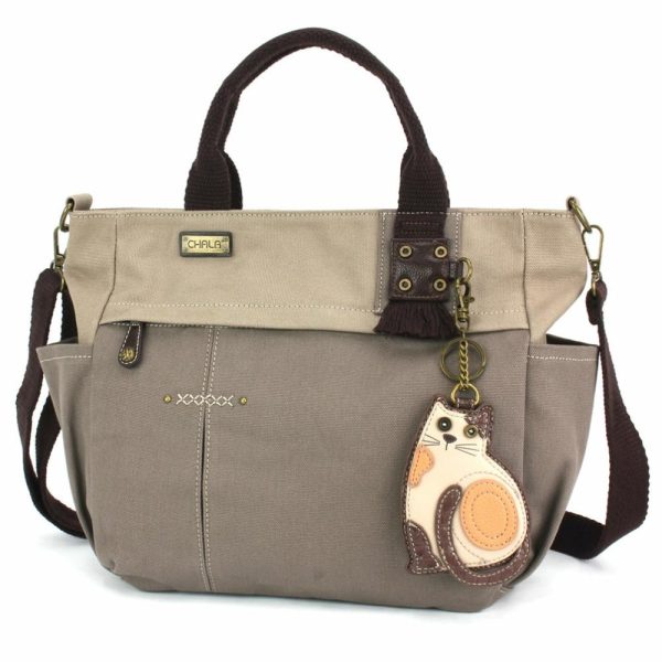 Totes & Satchels |  Multi Pocket Tote – Lazzy Cat Totes & Satchels Dark Gray