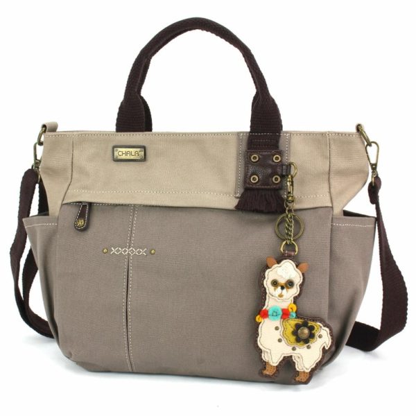 Totes & Satchels |  Multi Pocket Tote – Llama Totes & Satchels Dark Gray