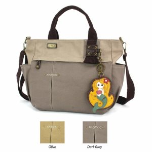 Totes & Satchels |  Multi Pocket Tote – Mermaid Totes & Satchels Dark Gray