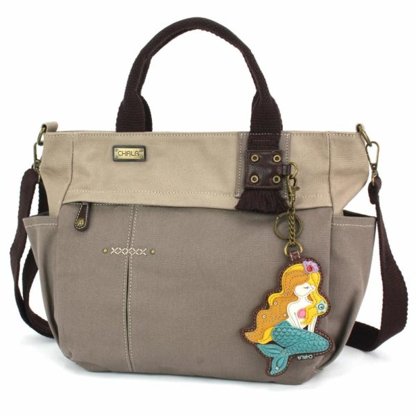 Totes & Satchels |  Multi Pocket Tote – Mermaid A Totes & Satchels Dark Gray