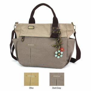 Totes & Satchels |  Multi Pocket Tote – Metal Charming Dragonfly Totes & Satchels Dark Gray