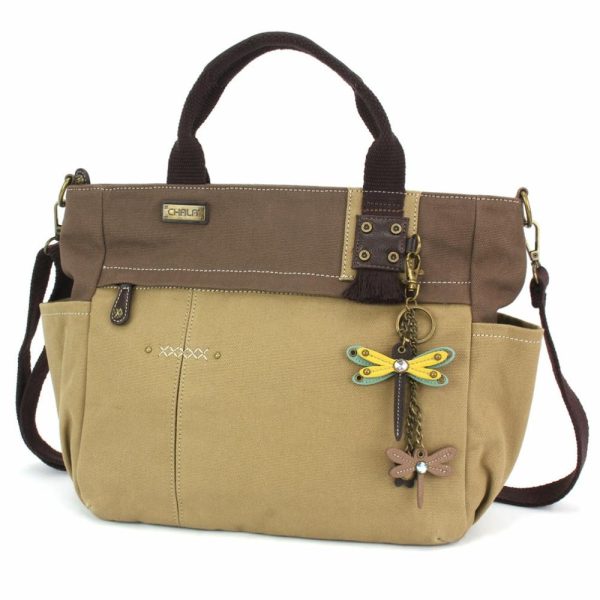 Totes & Satchels |  Multi Pocket Tote – Mini Keychain Dragonfly Yellow Totes & Satchels Dark Gray