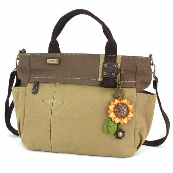 Totes & Satchels |  Multi Pocket Tote – Mini Keychain Sunflower Totes & Satchels Dark Gray