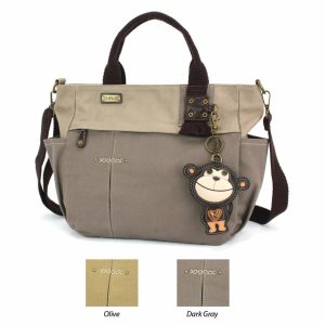 Totes & Satchels |  Multi Pocket Tote – Monkey Totes & Satchels Dark Gray