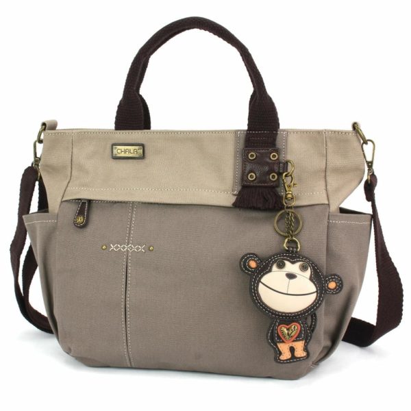 Totes & Satchels |  Multi Pocket Tote – Monkey Totes & Satchels Dark Gray