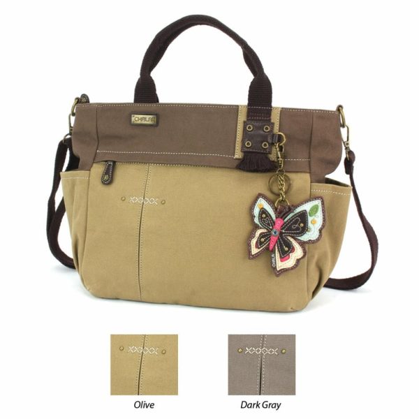 Totes & Satchels |  Multi Pocket Tote – New Butterfly Totes & Satchels Dark Gray