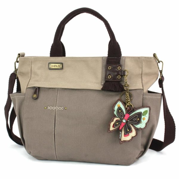 Totes & Satchels |  Multi Pocket Tote – New Butterfly Totes & Satchels Dark Gray