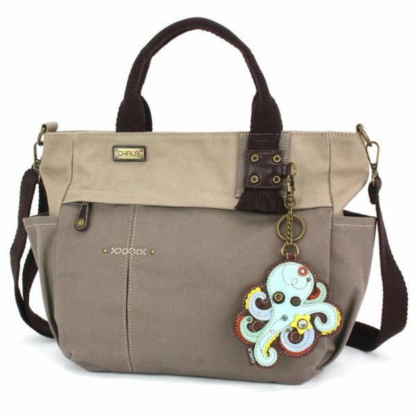 Totes & Satchels |  Multi Pocket Tote – Octopus Totes & Satchels Dark Gray