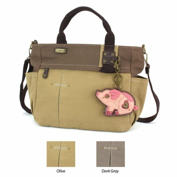 Totes & Satchels |  Multi Pocket Tote – Pig Totes & Satchels Dark Gray