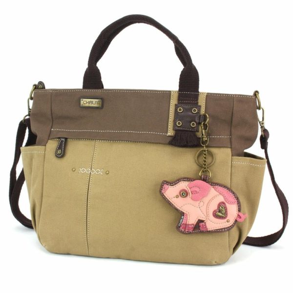 Totes & Satchels |  Multi Pocket Tote – Pig Totes & Satchels Dark Gray