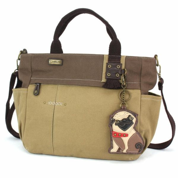 Totes & Satchels |  Multi Pocket Tote – Pug Totes & Satchels Dark Gray