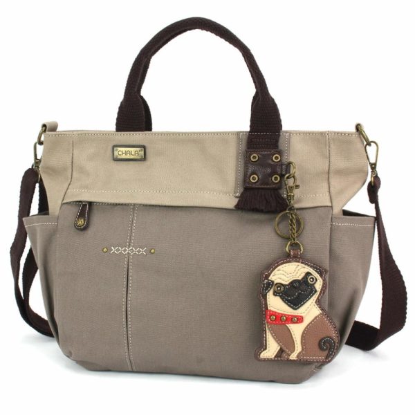 Totes & Satchels |  Multi Pocket Tote – Pug Totes & Satchels Dark Gray