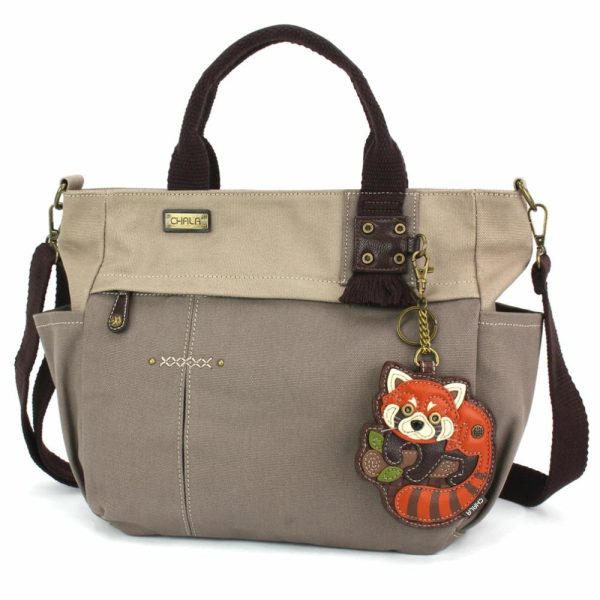 Totes & Satchels |  Multi Pocket Tote – Red Panda Totes & Satchels Dark Gray