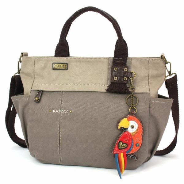 Totes & Satchels |  Multi Pocket Tote – Red Parrot Totes & Satchels Dark Gray