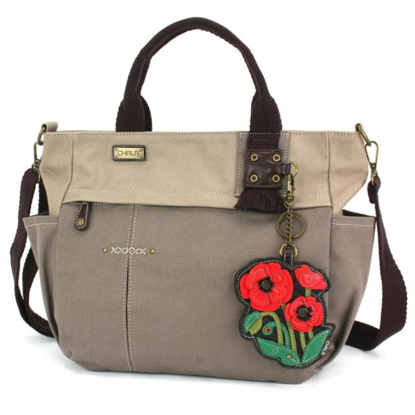 Totes & Satchels |  Multi Pocket Tote – Red Poppy Totes & Satchels Dark Gray