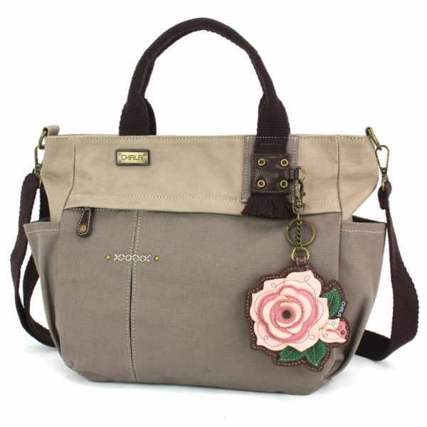 Totes & Satchels |  Multi Pocket Tote – Rose Pink Totes & Satchels Dark Gray