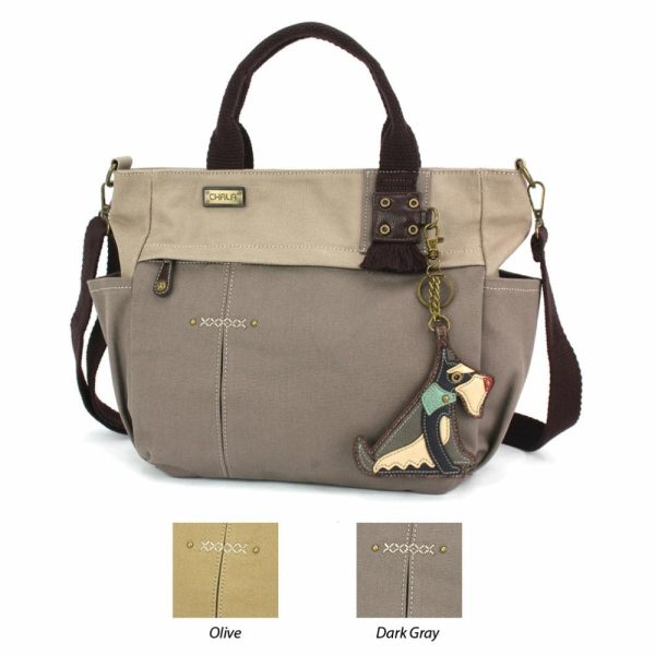 Totes & Satchels |  Multi Pocket Tote – Schnauzer Totes & Satchels Dark Gray