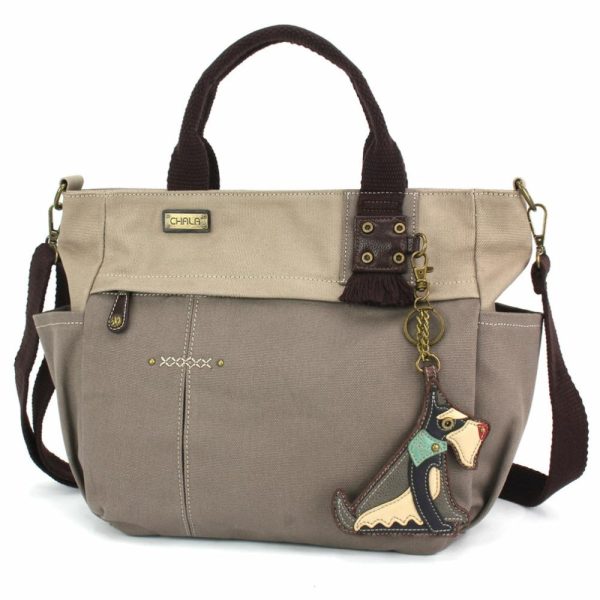 Totes & Satchels |  Multi Pocket Tote – Schnauzer Totes & Satchels Dark Gray