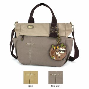 Totes & Satchels |  Multi Pocket Tote – Sloth Family Totes & Satchels Dark Gray