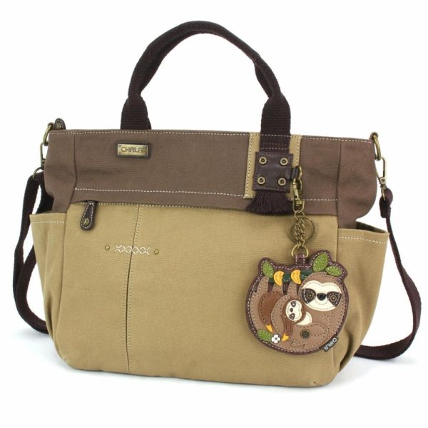 Totes & Satchels |  Multi Pocket Tote – Sloth Family Totes & Satchels Dark Gray