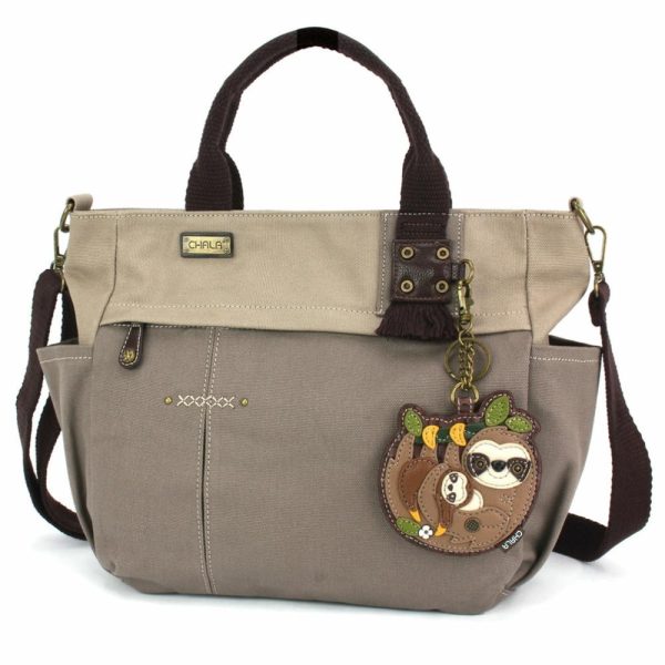 Totes & Satchels |  Multi Pocket Tote – Sloth Family Totes & Satchels Dark Gray