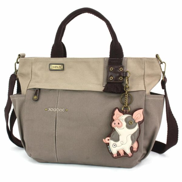 Totes & Satchels |  Multi Pocket Tote – Spotted Pig Pink Totes & Satchels Dark Gray