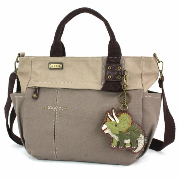 Totes & Satchels |  Multi Pocket Tote – Triceratops Totes & Satchels Dark Gray