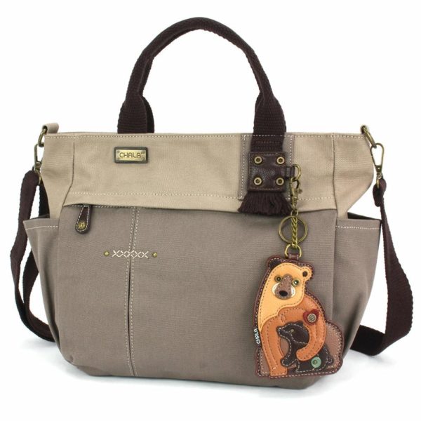 Totes & Satchels |  Multi Pocket Tote – Two Bears Totes & Satchels Dark Gray