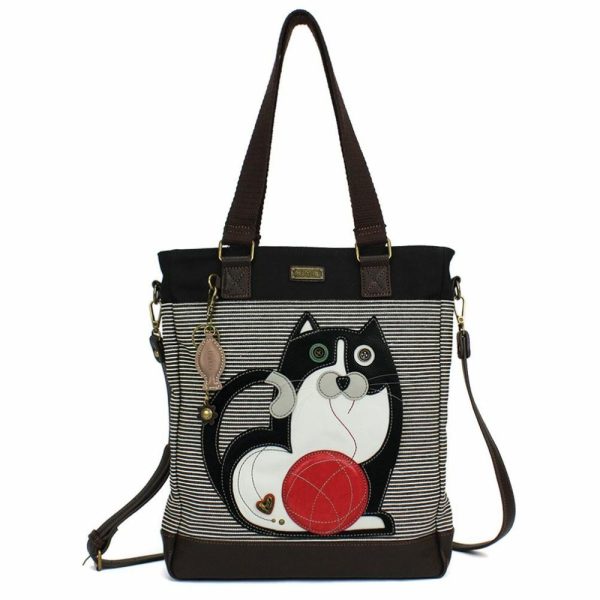 Totes & Satchels |  Work Tote – Fat Cat Totes & Satchels Black Stripe