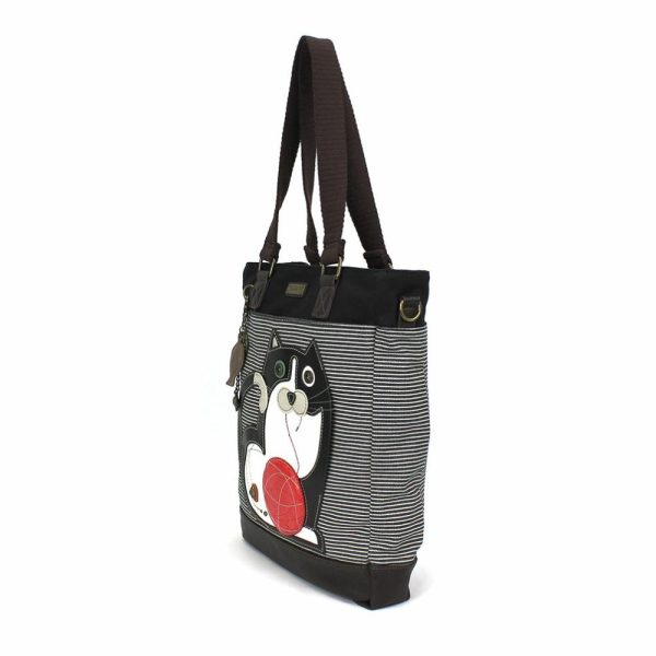 Totes & Satchels |  Work Tote – Fat Cat Totes & Satchels Black Stripe