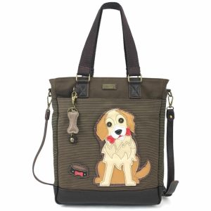 Totes & Satchels |  Work Tote – Golden Retriever Totes & Satchels Brown Stripe