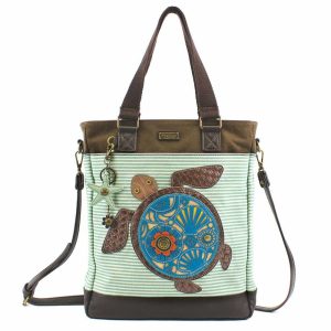 Totes & Satchels |  Work Tote – Sea Turtle Totes & Satchels Teal Stripe