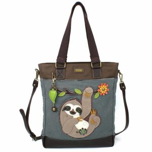 Totes & Satchels |  Work Tote – Sloth Totes & Satchels Blue Stripe