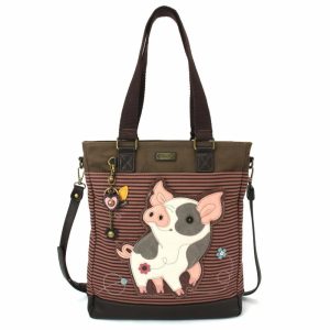 Totes & Satchels |  Work Tote – Spotted Pig Pink Totes & Satchels Pink Stripe