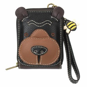 Wallets |  Cute-C – Credit Card Holder / Wallet Wristlet – Bear Wallets Black Approx