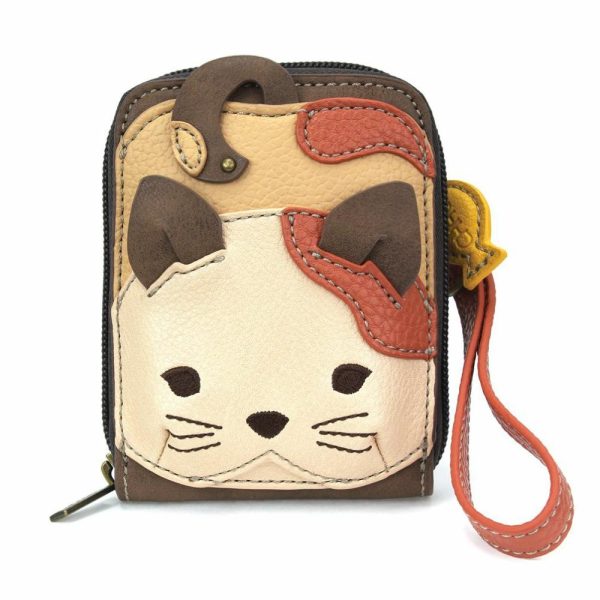 Wallets |  Cute-C – Credit Card Holder / Wallet Wristlet – Cat Wallets Brown Approx