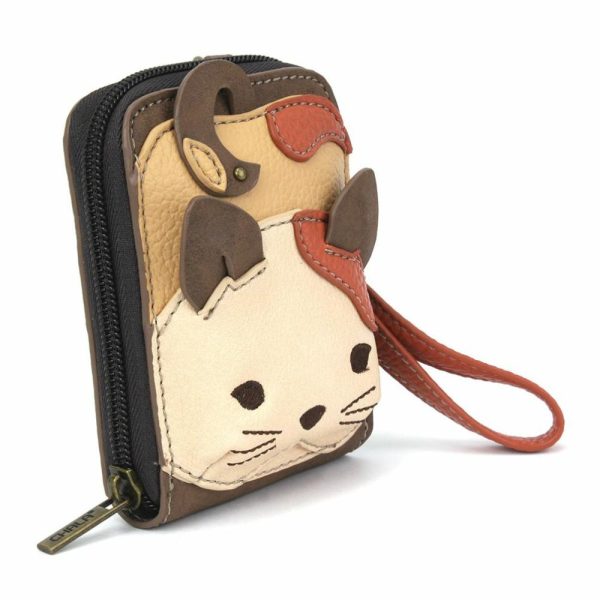 Wallets |  Cute-C – Credit Card Holder / Wallet Wristlet – Cat Wallets Brown Approx