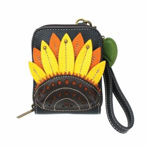 Wallets |  Cute-C – Credit Card Holder / Wallet Wristlet – Sunflower Wallets Navy Approx