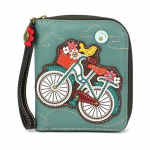 Wallets |  Zip Around Wallet – Bicycle Wallets Teal Approx