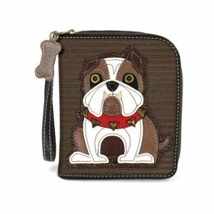 Wallets |  Zip Around Wallet – Bulldog Wallets Brown Stripe Approx