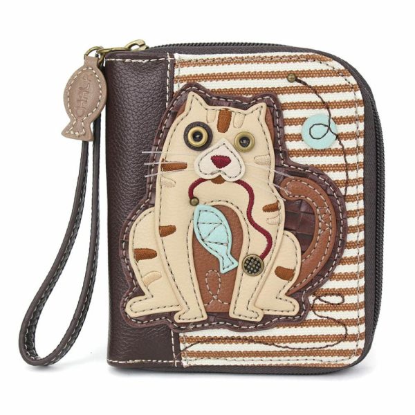 Wallets |  Zip Around Wallet – Cat Gen Ii Wallets Brown Stripe Approx