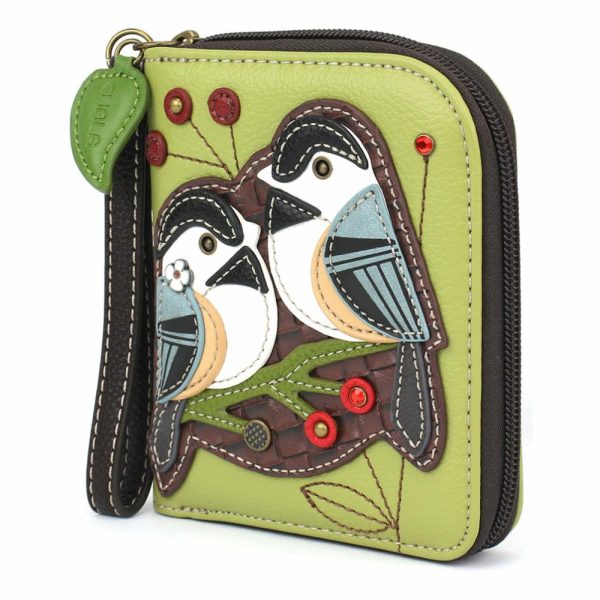 Wallets |  Zip Around Wallet – Chickadee Wallets Green Approx