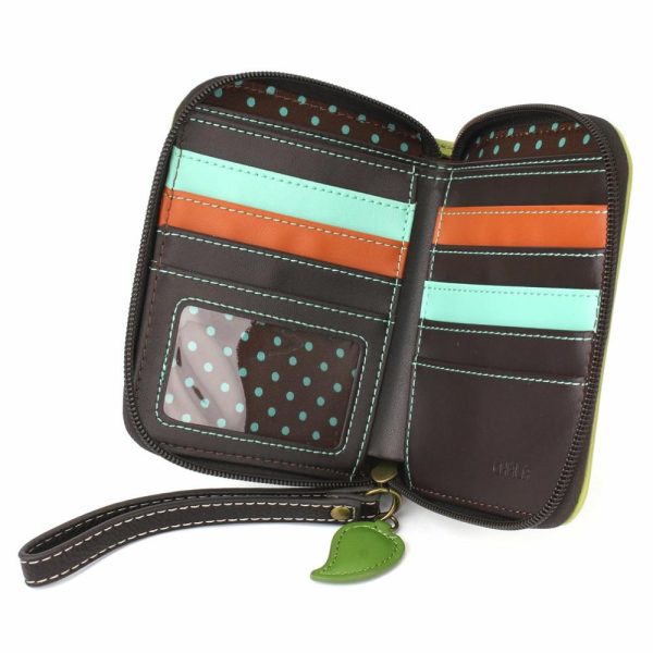 Wallets |  Zip Around Wallet – Chickadee Wallets Green Approx