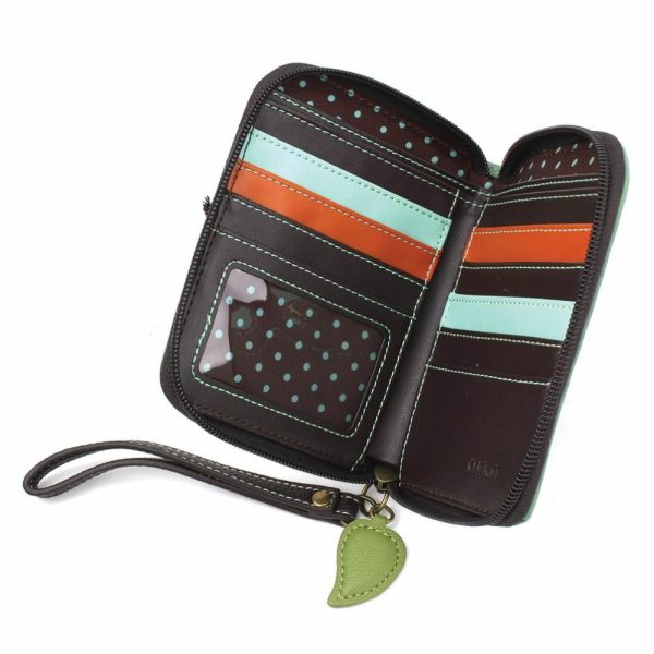 Wallets |  Zip Around Wallet – Cow Wallets Teal Approx