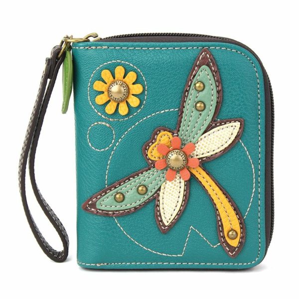 Wallets |  Zip Around Wallet – Dragonfly (Turquoise) Wallets Turquoise Approx