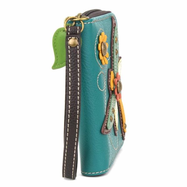 Wallets |  Zip Around Wallet – Dragonfly (Turquoise) Wallets Turquoise Approx