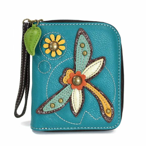 Wallets |  Zip Around Wallet – Dragonfly (Turquoise) Wallets Turquoise Approx