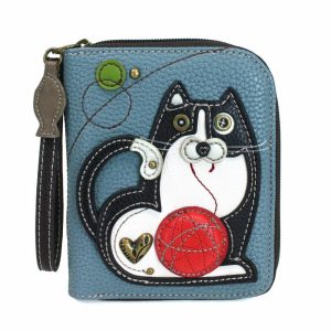 Wallets |  Zip Around Wallet – Fat Cat Wallets Blue Approx