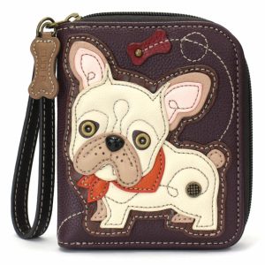 Wallets |  Zip Around Wallet – French Bulldog Wallets Plum Approx